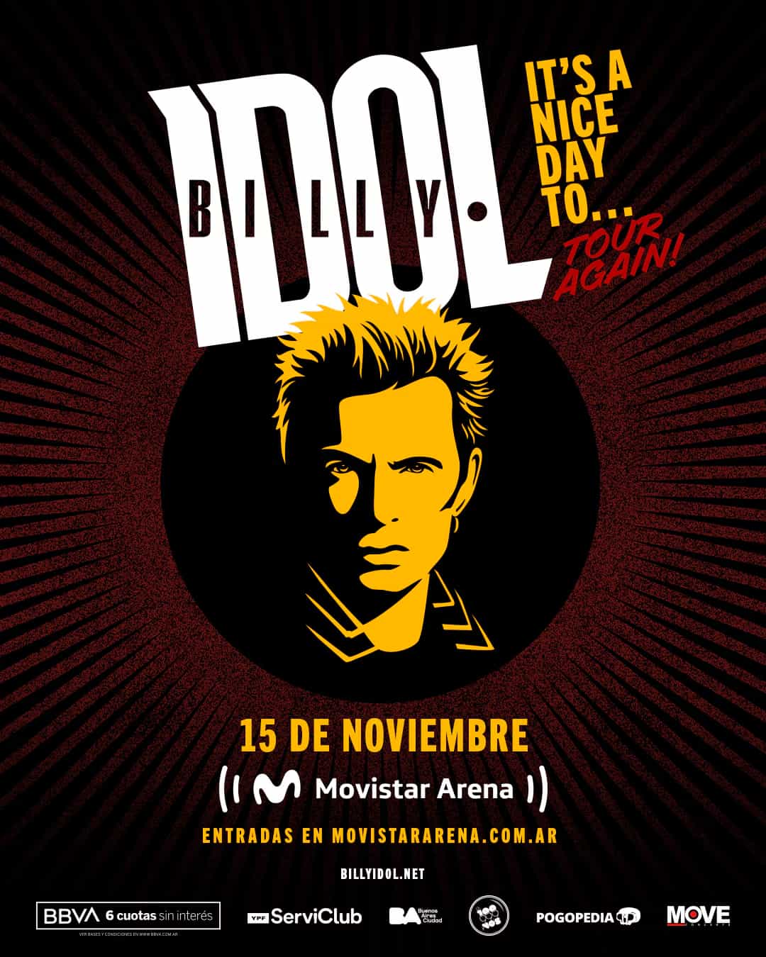 Billy Idol vuelve a Argentina con un show imperdible en Buenos Aires