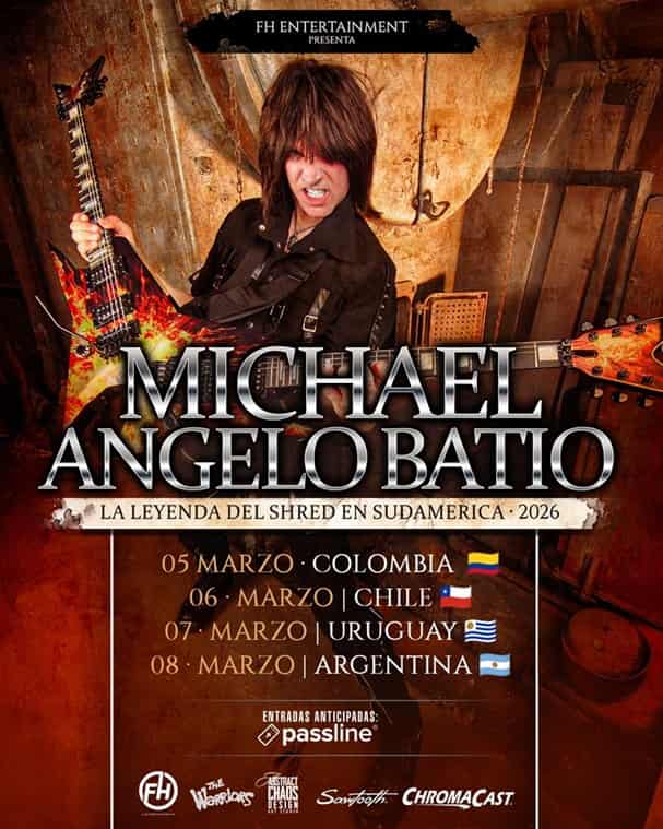 Michael Angelo Batio anuncia su gira por Sudamérica en 2026