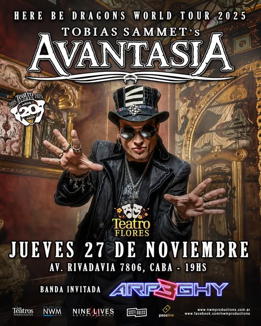 AVANTASIA regresa a Argentina: una noche épica de rock sinfónico en el Teatro Flores