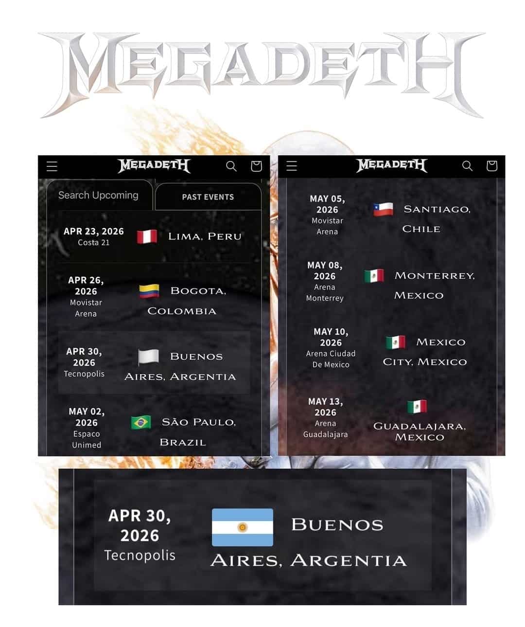 Megadeth se despide de Argentina: último show en Tecnópolis el 30 de abril de 2026