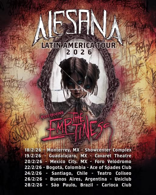 Alesana regresa a Latinoamérica en 2026 con The Emptiness: una gira intensa y cargada de emoción