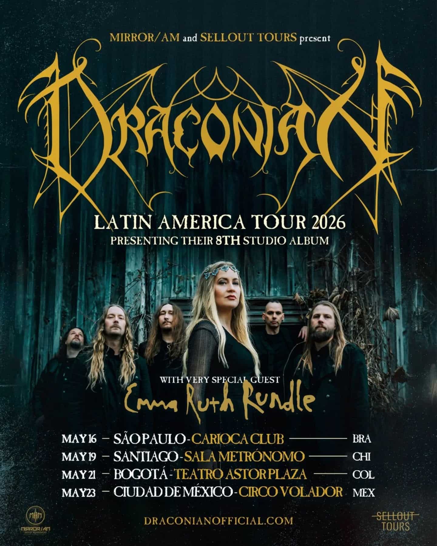 Draconian y Emma Ruth Rundle anuncian su esperado tour por Latinoamérica en 2026
