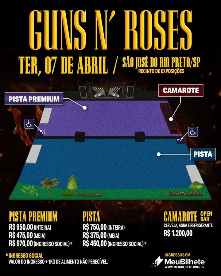 Guns N’ Roses en Rio Preto 2026