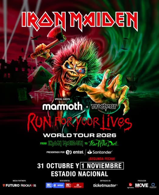 Iron Maiden confirma segunda fecha en Chile y desata la euforia metalera