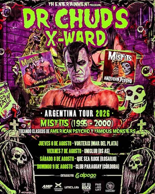 Dr Chud y X-Ward llegan a Argentina: una noche de horror punk inolvidable