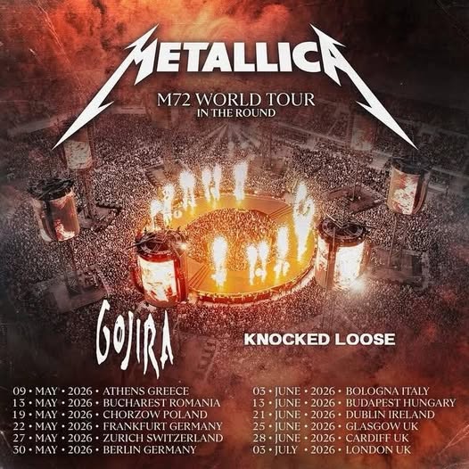 Metallica anuncia las fechas europeas de su M72 World Tour 2026